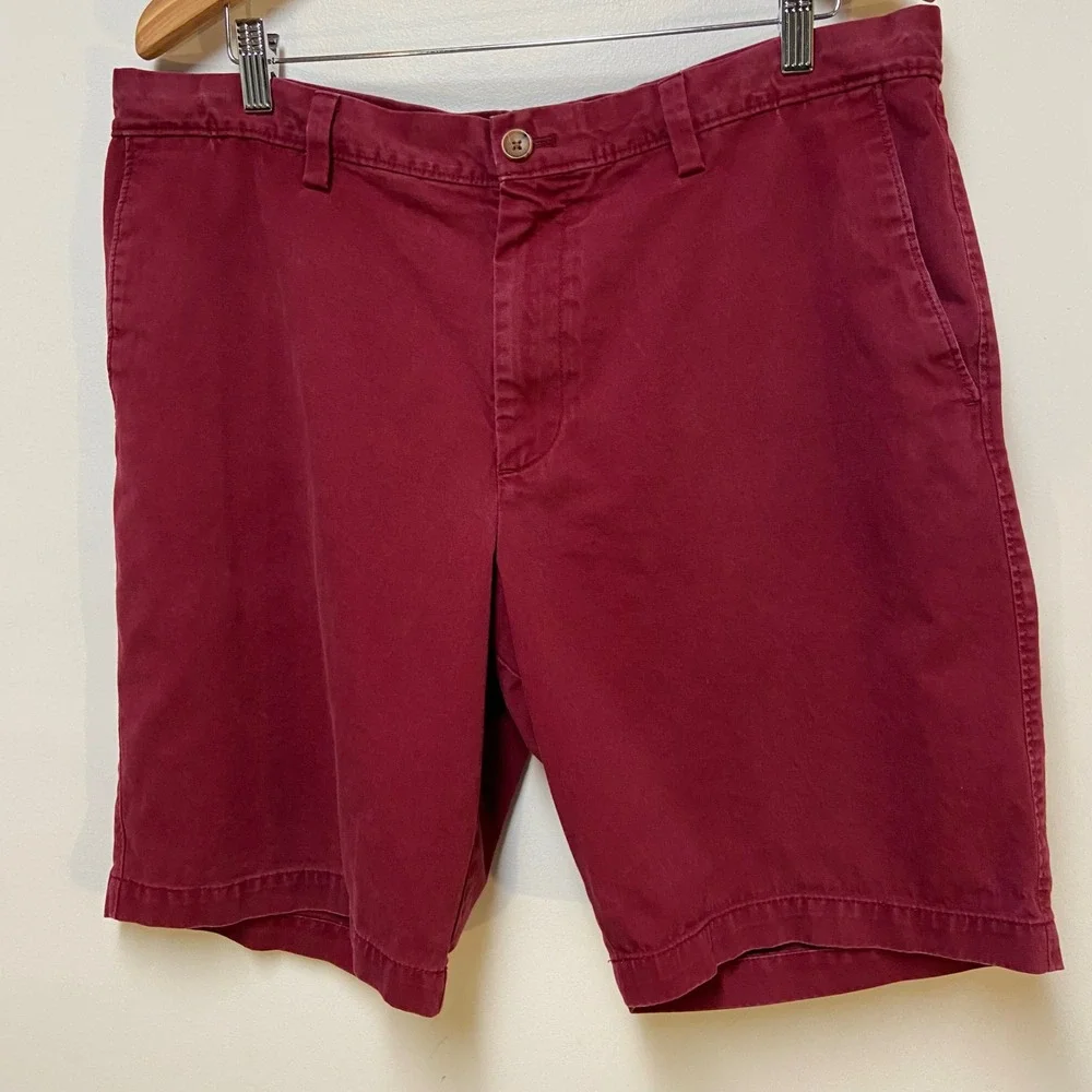 Banana Republic Aiden Short Men 36 Burgundy Red Slim Fit Chino Cotton 10